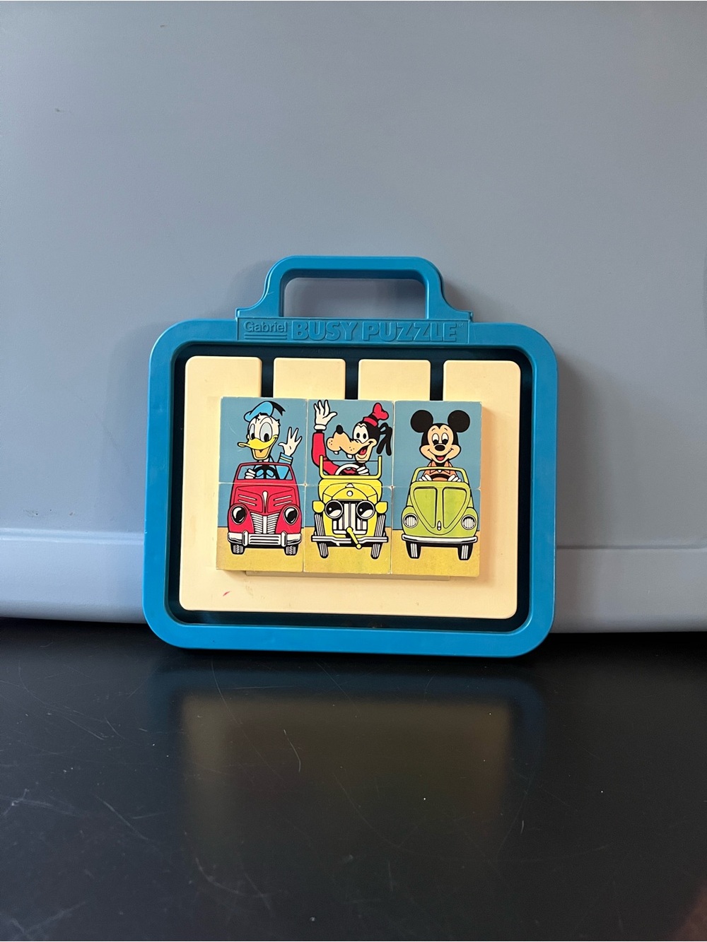 Vintage 1979 Disney Character Busy Puzzle - Blue Carry Case